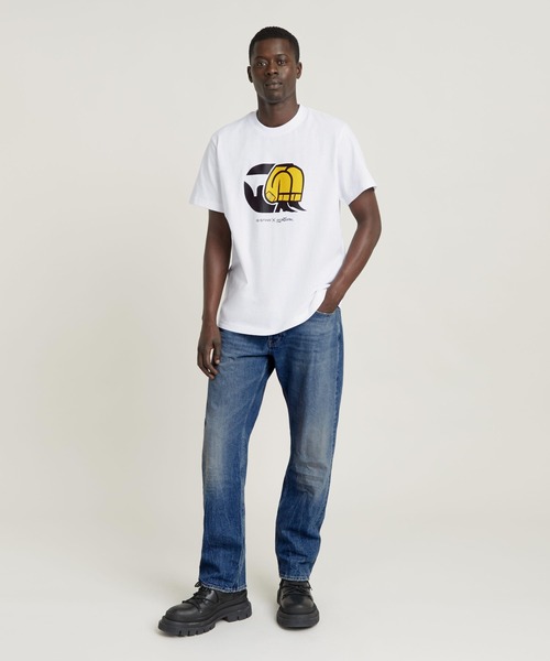 G-STAR（ジースター）の「JEANS CARTOON LOOSE T-SHIRT/アートグラフィックプリントルーズTシャツ（Tシャツ/カットソー・メンズ・ホワイト・LARGE/MEDIUM/SMALL/X-LARGE/X-SMALL）」の6枚目の写真