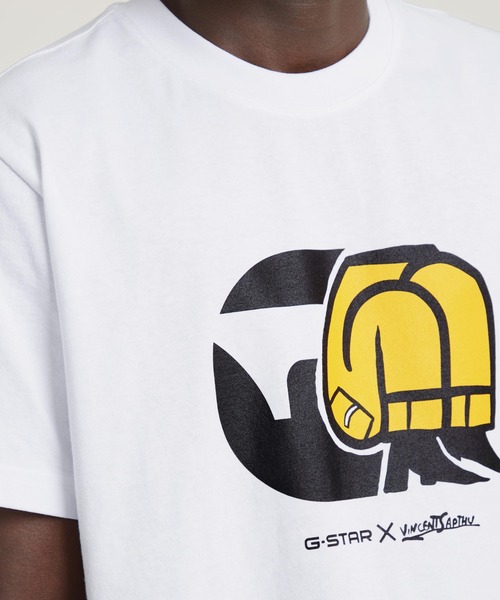 G-STAR（ジースター）の「JEANS CARTOON LOOSE T-SHIRT/アートグラフィックプリントルーズTシャツ（Tシャツ/カットソー・メンズ・ホワイト・LARGE/MEDIUM/SMALL/X-LARGE/X-SMALL）」の7枚目の写真