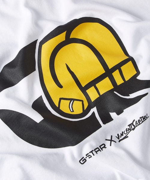 G-STAR（ジースター）の「JEANS CARTOON LOOSE T-SHIRT/アートグラフィックプリントルーズTシャツ（Tシャツ/カットソー・メンズ・ホワイト・LARGE/MEDIUM/SMALL/X-LARGE/X-SMALL）」の2枚目の写真