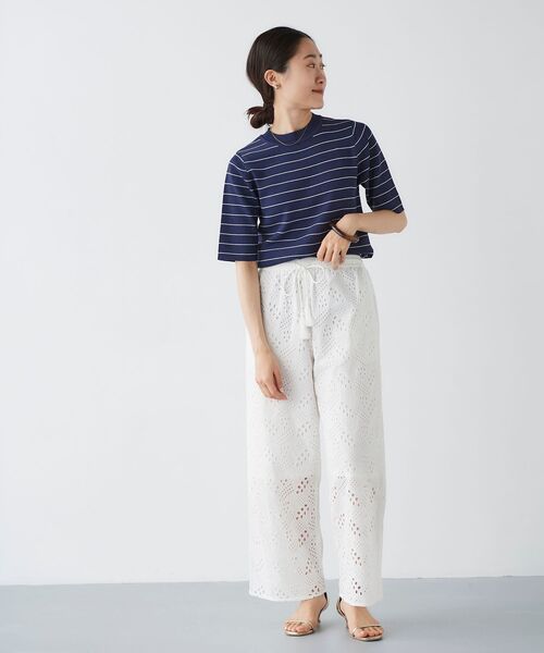 le.coeur blanc（ルクールブラン）の「Fanaka カットワークレースパンツ（その他パンツ・レディース・ブラック/オフホワイト・38）」の8枚目の写真