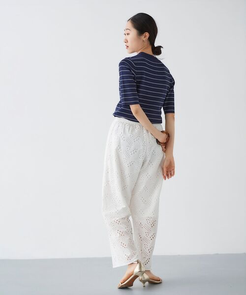le.coeur blanc（ルクールブラン）の「Fanaka カットワークレースパンツ（その他パンツ・レディース・ブラック/オフホワイト・38）」の16枚目の写真