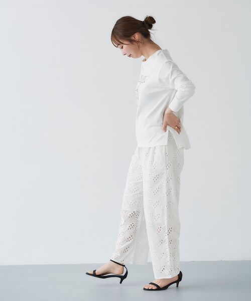 le.coeur blanc（ルクールブラン）の「Fanaka カットワークレースパンツ（その他パンツ・レディース・ブラック/オフホワイト・38）」の11枚目の写真