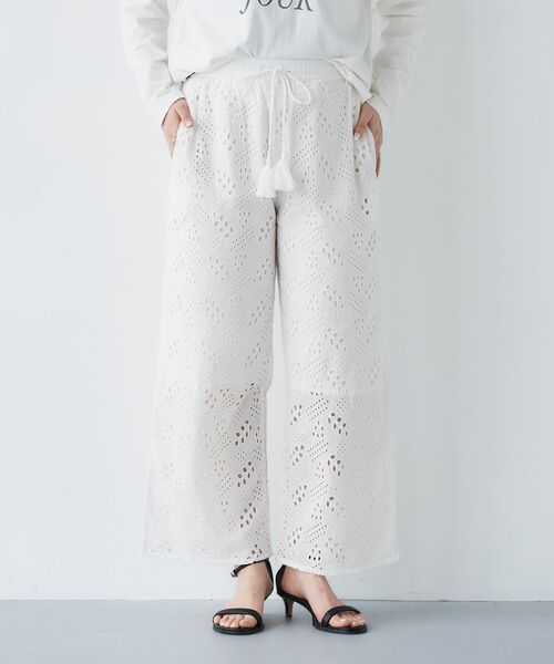 le.coeur blanc（ルクールブラン）の「Fanaka カットワークレースパンツ（その他パンツ・レディース・ブラック/オフホワイト・38）」の19枚目の写真