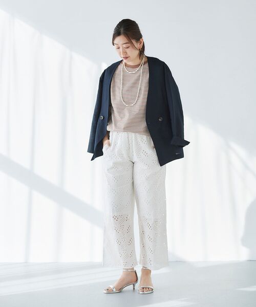 le.coeur blanc（ルクールブラン）の「Fanaka カットワークレースパンツ（その他パンツ・レディース・ブラック/オフホワイト・38）」の20枚目の写真