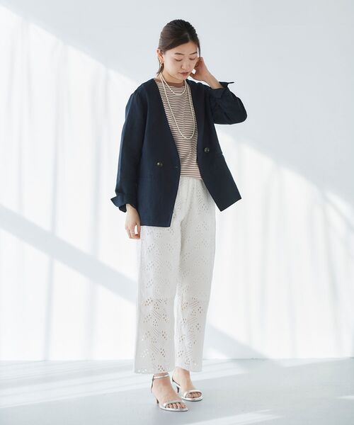 le.coeur blanc（ルクールブラン）の「Fanaka カットワークレースパンツ（その他パンツ・レディース・ブラック/オフホワイト・38）」の21枚目の写真