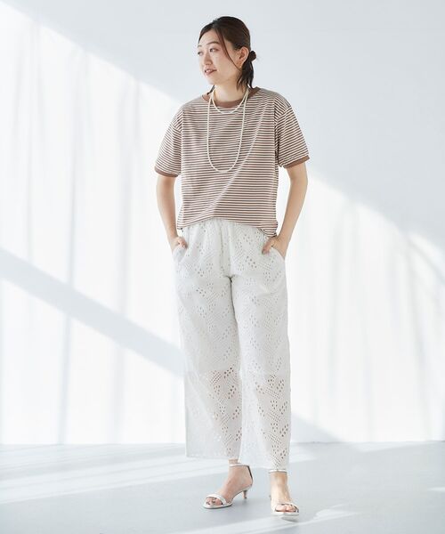 le.coeur blanc（ルクールブラン）の「Fanaka カットワークレースパンツ（その他パンツ・レディース・ブラック/オフホワイト・38）」の22枚目の写真