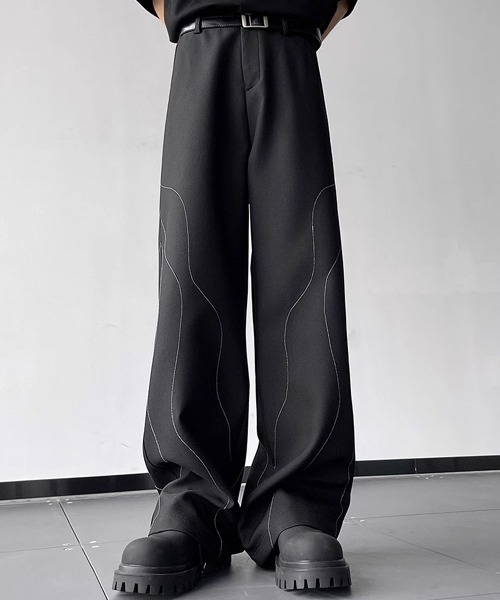 Theater code(シアターコード)の「▲unique line pants / ユニーク ライン パンツ(スラックス・メンズ・ブラック・3/2)」の4枚目の写真