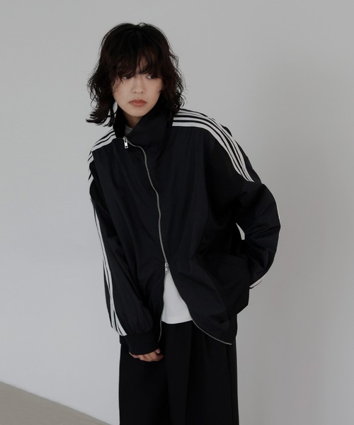 hellam（へラム）の「ナイロン異素材トラックジャケット（ナイロンジャケット・レディース・ブラック/ホワイト・FREE）」の7枚目の写真
