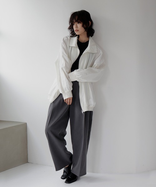 hellam（へラム）の「ナイロン異素材トラックジャケット（ナイロンジャケット・レディース・ブラック/ホワイト・FREE）」の10枚目の写真