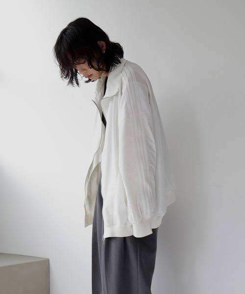 hellam（へラム）の「ナイロン異素材トラックジャケット（ナイロンジャケット・レディース・ブラック/ホワイト・FREE）」の11枚目の写真