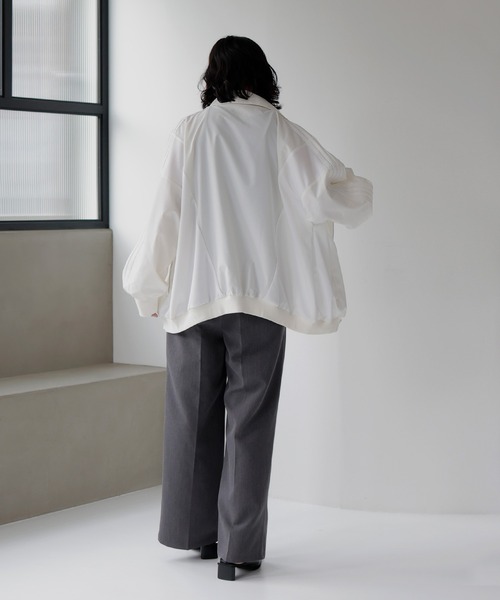 hellam（へラム）の「ナイロン異素材トラックジャケット（ナイロンジャケット・レディース・ブラック/ホワイト・FREE）」の13枚目の写真