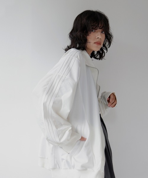 hellam（へラム）の「ナイロン異素材トラックジャケット（ナイロンジャケット・レディース・ブラック/ホワイト・FREE）」の14枚目の写真