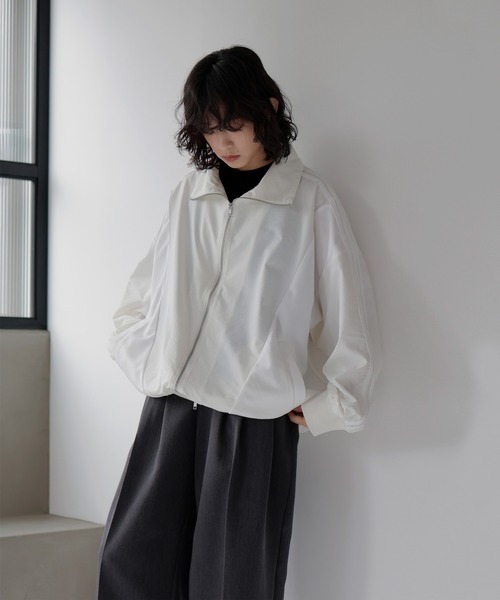 hellam（へラム）の「ナイロン異素材トラックジャケット（ナイロンジャケット・レディース・ブラック/ホワイト・FREE）」の15枚目の写真