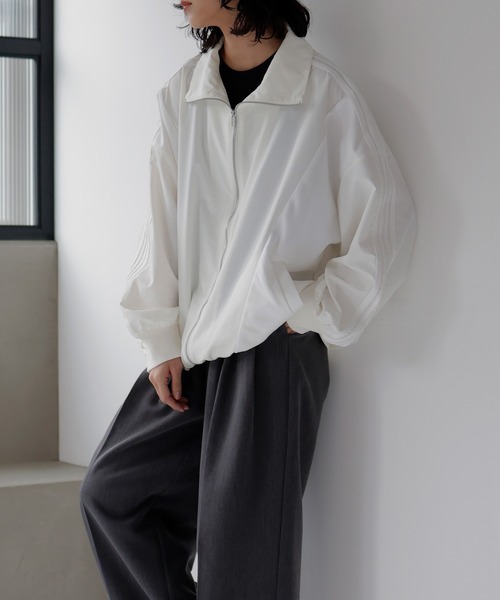 hellam（へラム）の「ナイロン異素材トラックジャケット（ナイロンジャケット・レディース・ブラック/ホワイト・FREE）」の16枚目の写真