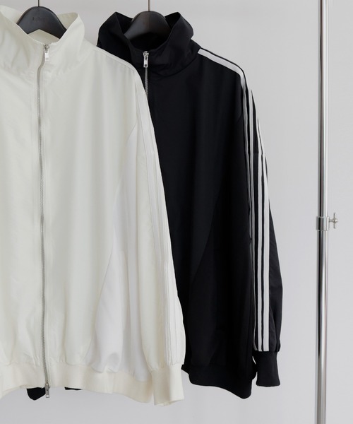 hellam（へラム）の「ナイロン異素材トラックジャケット（ナイロンジャケット・レディース・ブラック/ホワイト・FREE）」の18枚目の写真