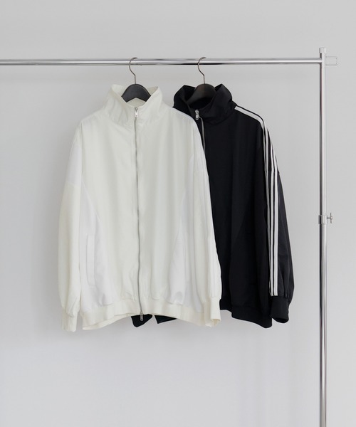 hellam（へラム）の「ナイロン異素材トラックジャケット（ナイロンジャケット・レディース・ブラック/ホワイト・FREE）」の19枚目の写真