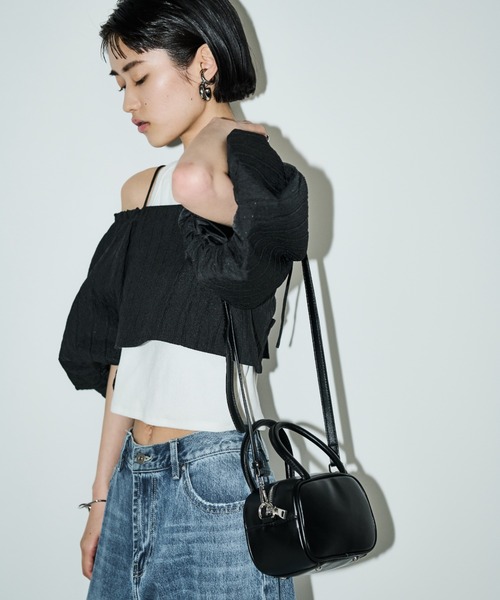 AIC.（エーアイシー）の「2WAYふくれジャガードオフショルトップス（シャツ/ブラウス・レディース・ブラック/アイボリー・FREE）」の15枚目の写真