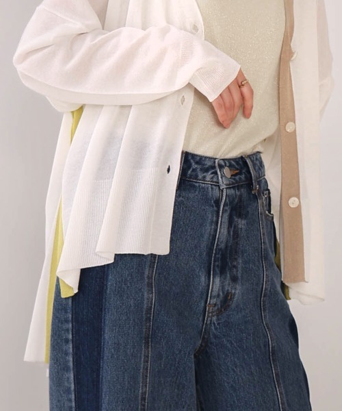 Bou Jeloud（ブージュルード）の「配色シアーカーディガン（カーディガン/ボレロ・レディース・オフホワイト/ブルー/オレンジ・FREE）」の10枚目の写真