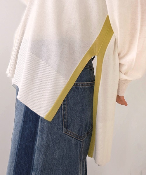 Bou Jeloud（ブージュルード）の「配色シアーカーディガン（カーディガン/ボレロ・レディース・オフホワイト/ブルー/オレンジ・FREE）」の16枚目の写真