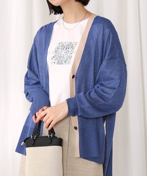 Bou Jeloud（ブージュルード）の「配色シアーカーディガン（カーディガン/ボレロ・レディース・オフホワイト/ブルー/オレンジ・FREE）」の18枚目の写真