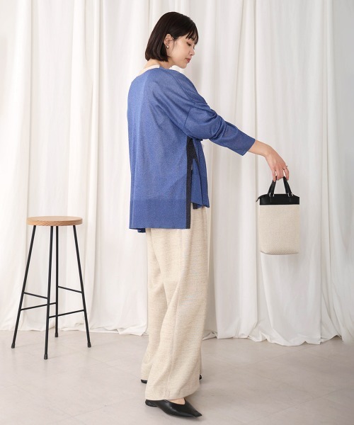 Bou Jeloud（ブージュルード）の「配色シアーカーディガン（カーディガン/ボレロ・レディース・オフホワイト/ブルー/オレンジ・FREE）」の20枚目の写真