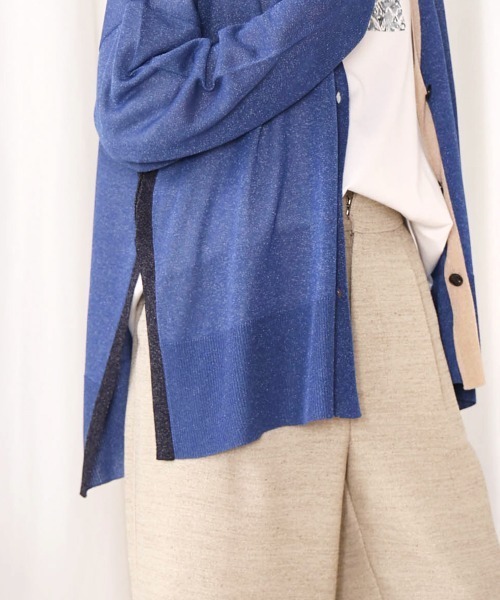 Bou Jeloud（ブージュルード）の「配色シアーカーディガン（カーディガン/ボレロ・レディース・オフホワイト/ブルー/オレンジ・FREE）」の21枚目の写真