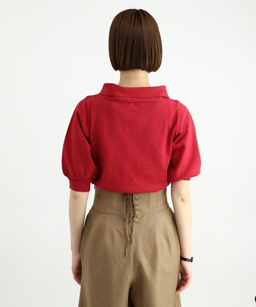 F i.n.t(フィント)の「ボウタイ5分袖ニットプルオーバー/F&A/fint(ニット/セーター・レディース・オフホワイト/ライトブルー・FREE)」の7枚目の写真