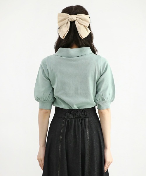 F i.n.t(フィント)の「ボウタイ5分袖ニットプルオーバー/F&A/fint(ニット/セーター・レディース・オフホワイト/ライトブルー・FREE)」の19枚目の写真