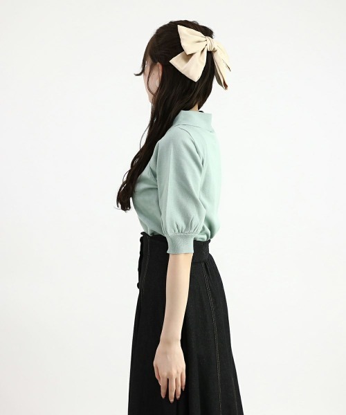 F i.n.t(フィント)の「ボウタイ5分袖ニットプルオーバー/F&A/fint(ニット/セーター・レディース・オフホワイト/ライトブルー・FREE)」の20枚目の写真