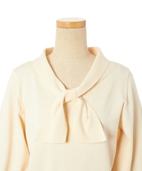 F i.n.t(フィント)の「ボウタイ5分袖ニットプルオーバー/F&A/fint(ニット/セーター・レディース・オフホワイト/ライトブルー・FREE)」の17枚目の写真