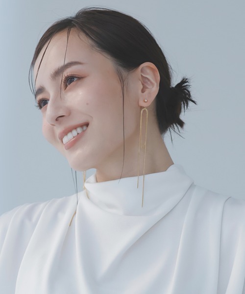 ■agnes b.■ 耳環 レディースツートーンチェーンピアス/送料込 H925 Chain ピアス ｜agnès b. FEMME（ファム）｜アニエスベー