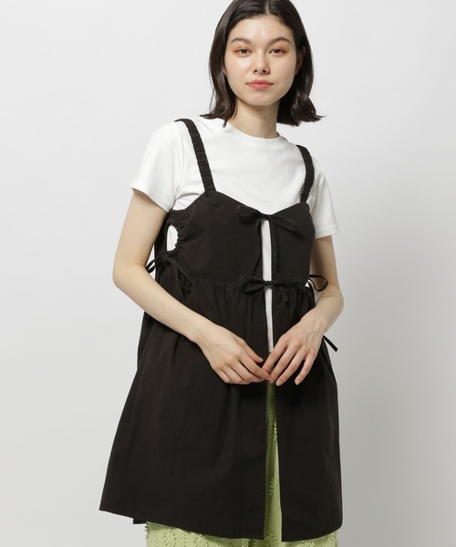 niko and...（ニコアンド）の「2WAYサイドオープンキャミソール（キャミソール・レディース・アイボリー/ブラック・FREE）」の2枚目の写真