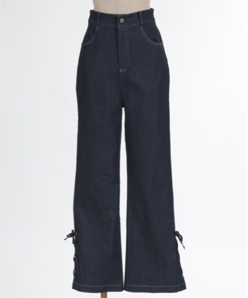 axes femme POETIQUE（アクシーズファムポエティック）の「レースアップデニムパンツ（デニムパンツ・レディース・ブラック/インディゴブルー/ホワイト・MEDIUM）」の11枚目の写真