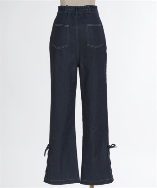 axes femme POETIQUE（アクシーズファムポエティック）の「レースアップデニムパンツ（デニムパンツ・レディース・ブラック/インディゴブルー/ホワイト・MEDIUM）」の9枚目の写真