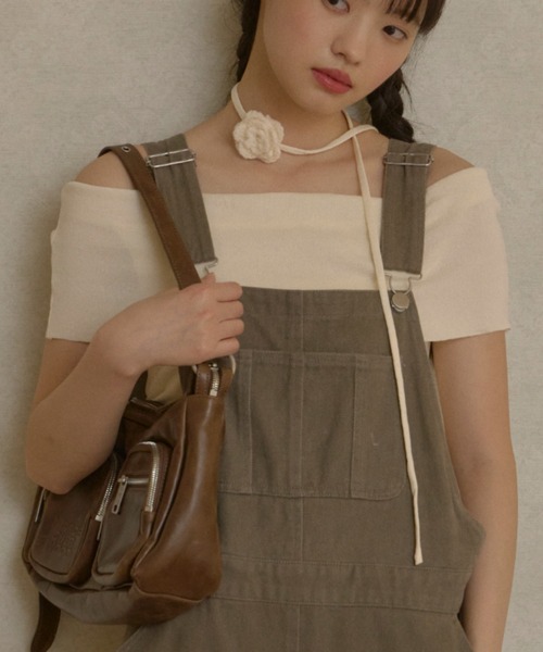 GIUNON（ジウノン）の「flower tie set off shoulder / フラワータイセットオフショルダー（Tシャツ/カットソー・レディース・ブラック/ピンク/アイボリー・FREE）」の19枚目の写真