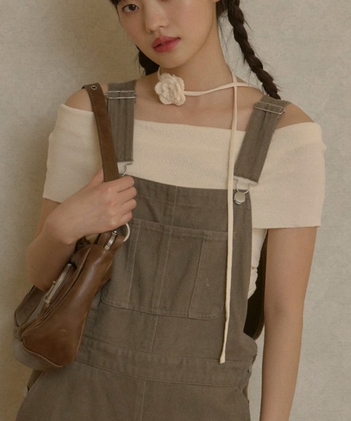 GIUNON（ジウノン）の「flower tie set off shoulder / フラワータイセットオフショルダー（Tシャツ/カットソー・レディース・ブラック/ピンク/アイボリー・FREE）」の20枚目の写真