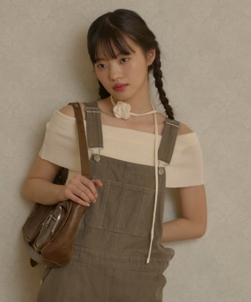 fano studious flowerオフショルダー GIUNON（ジウノン）の「flower tie set off shoulder / フラワー