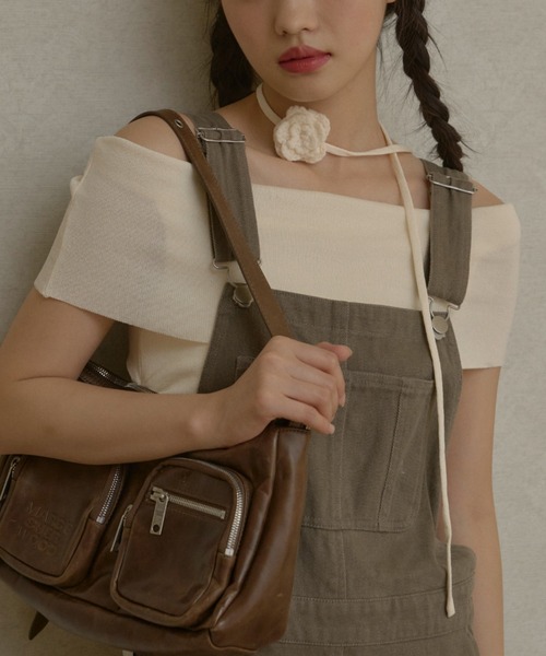 GIUNON（ジウノン）の「flower tie set off shoulder / フラワー