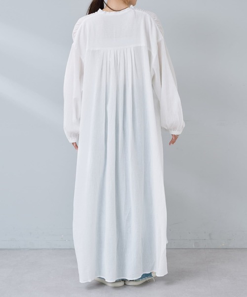CIAOPANIC TYPY(チャオパニックティピー)の「【WEB限定】楊柳カフタンワンピース(ワンピース・レディース・ブラック/サックスブルー/オフホワイト/ピンク/レッド・ONE SIZE/SMALL)」の8枚目の写真