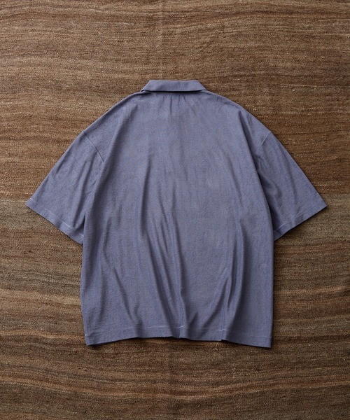 WILD LIFE TAILOR Adam et Rope'（ワイルドテーラーアダムエロペ　）の「【WILD LIFE TAILOR】強撚コットン パイル ハーフスリーブ ポロシャツ / セットアップ対応（ポロシャツ・メンズ・ライトグリーン/パープル系その他/チャコールグレー・L/M）」の8枚目の写真