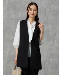 Perfect Suit FActory | 麻調メッシュ　ジレ　カーキ/ブラック(ベスト)