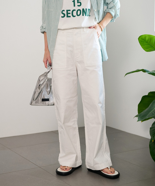 JOURNAL STANDARD relume（ジャーナルスタンダード　レリューム）の「《追加6》ワイドベイカーパンツ（カーゴパンツ・レディース・ネイビー/ホワイト/カーキ・38/36/34）」の2枚目の写真