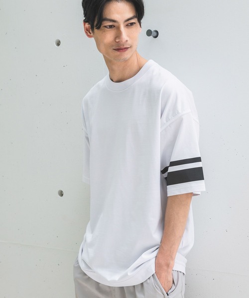 HEREIAM（ヘレイアム）の「【HEREIAM MEN】接触冷感＆吸水速乾／スリーブラインTEE（Tシャツ/カットソー・メンズ・ホワイト/ブラック・MEDIUM/LARGE）」の7枚目の写真