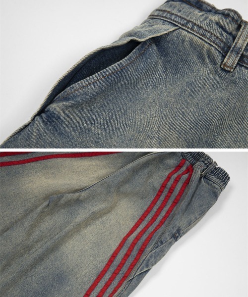 mushwear（マッシュウェア）の「トリプルラインワイドジーンズ（デニムパンツ・メンズ・ブルー系その他・X-LARGE/LARGE/MEDIUM）」の11枚目の写真