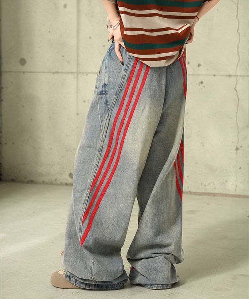mushwear(マッシュウェア)の「トリプルラインワイドジーンズ(デニムパンツ・メンズ・ブルー系その他・X-LARGE/LARGE/MEDIUM)」の13枚目の写真