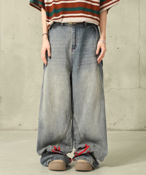 mushwear(マッシュウェア)の「トリプルラインワイドジーンズ(デニムパンツ・メンズ・ブルー系その他・X-LARGE/LARGE/MEDIUM)」の15枚目の写真