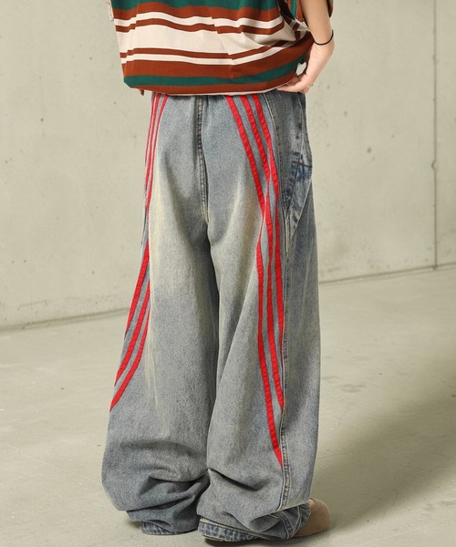 mushwear(マッシュウェア)の「トリプルラインワイドジーンズ(デニムパンツ・メンズ・ブルー系その他・X-LARGE/LARGE/MEDIUM)」の16枚目の写真
