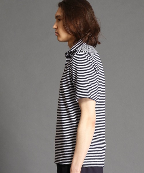 MONSIEUR NICOLE（ムッシュニコル）の「【ex/tra】パイルポロシャツ（ポロシャツ・メンズ・ブラック/ネイビー×ホワイト/ブラック×ホワイト/ブラウン/ホワイト・LARGE/X-LARGE/MEDIUM）」の7枚目の写真