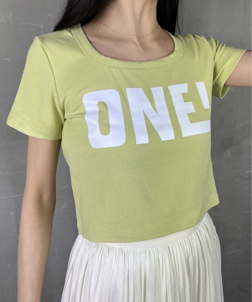 tolene(トレネ)の「華奢見えプリント半袖Tシャツ(Tシャツ/カットソー・レディース・グリーン/ブラック/ピンク/ホワイト・FREE)」の14枚目の写真