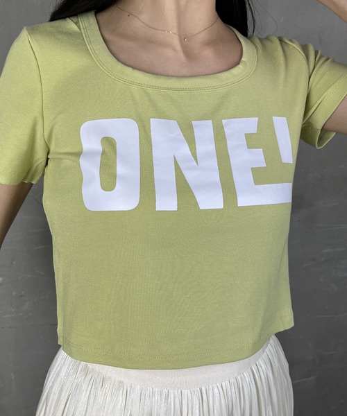tolene(トレネ)の「華奢見えプリント半袖Tシャツ(Tシャツ/カットソー・レディース・グリーン/ブラック/ピンク/ホワイト・FREE)」の15枚目の写真